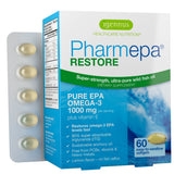 Box of Pharmepa Restore dietary supplement with capsules on a white background