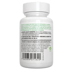 White supplement bottle with label on a white background