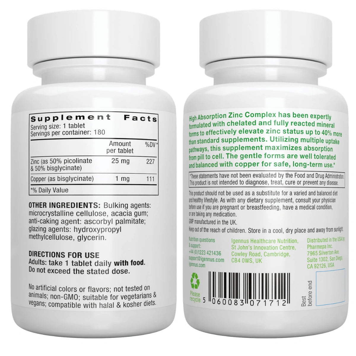 Complex back of bottle