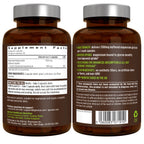 Two brown supplement bottles with labels on a white background