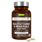 Bottle of igennus Multivitamin & Minerals for Men on a white background
