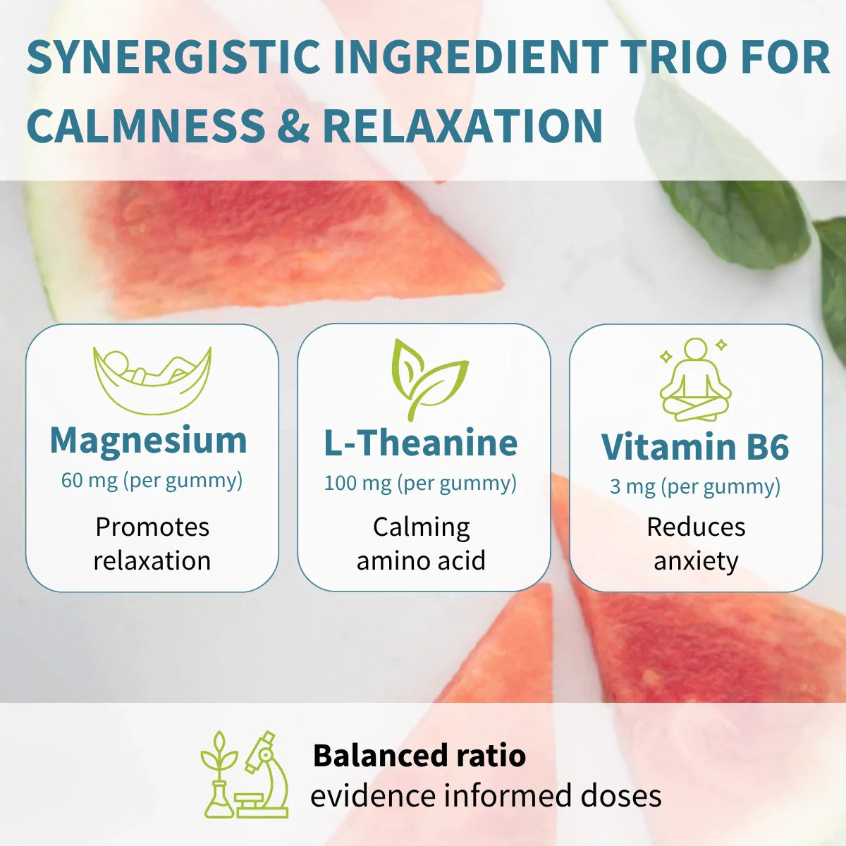 Mg + L-Theanine + B6/The synergistic trio for calm focus & sleep
