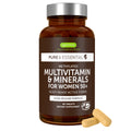 Supplement bottle labeled 'Pure & Essential' for women 50+