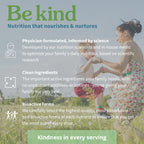 Advertisement for a nutrition product with a family in a field and text about the product's features.