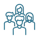 Icon of a group of people with three individuals